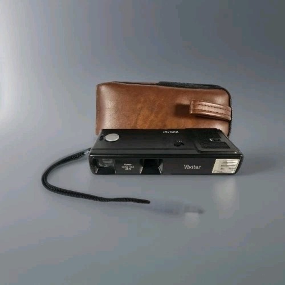 Vintage Vivitar 24mm Film 830AW Camera OEM Brown Pleather Case EUC Untested